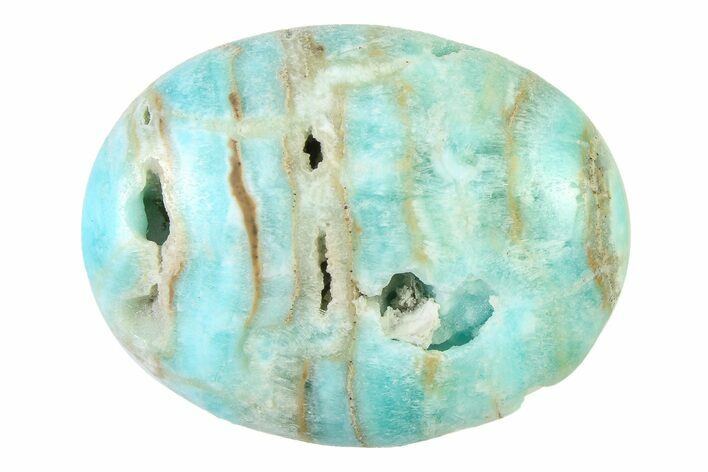 1.7" Polished Blue Caribbean Calcite Pocket Stone - Photo 1